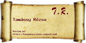 Tamássy Rózsa névjegykártya