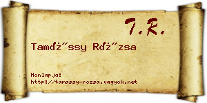 Tamássy Rózsa névjegykártya