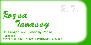 rozsa tamassy business card