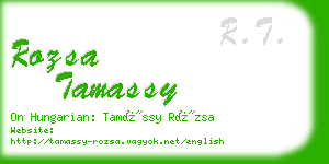 rozsa tamassy business card
